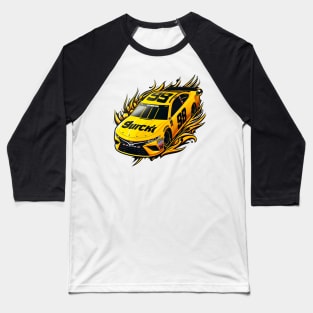 Cool yellow Nascar car, greatest grand prix champion Baseball T-Shirt